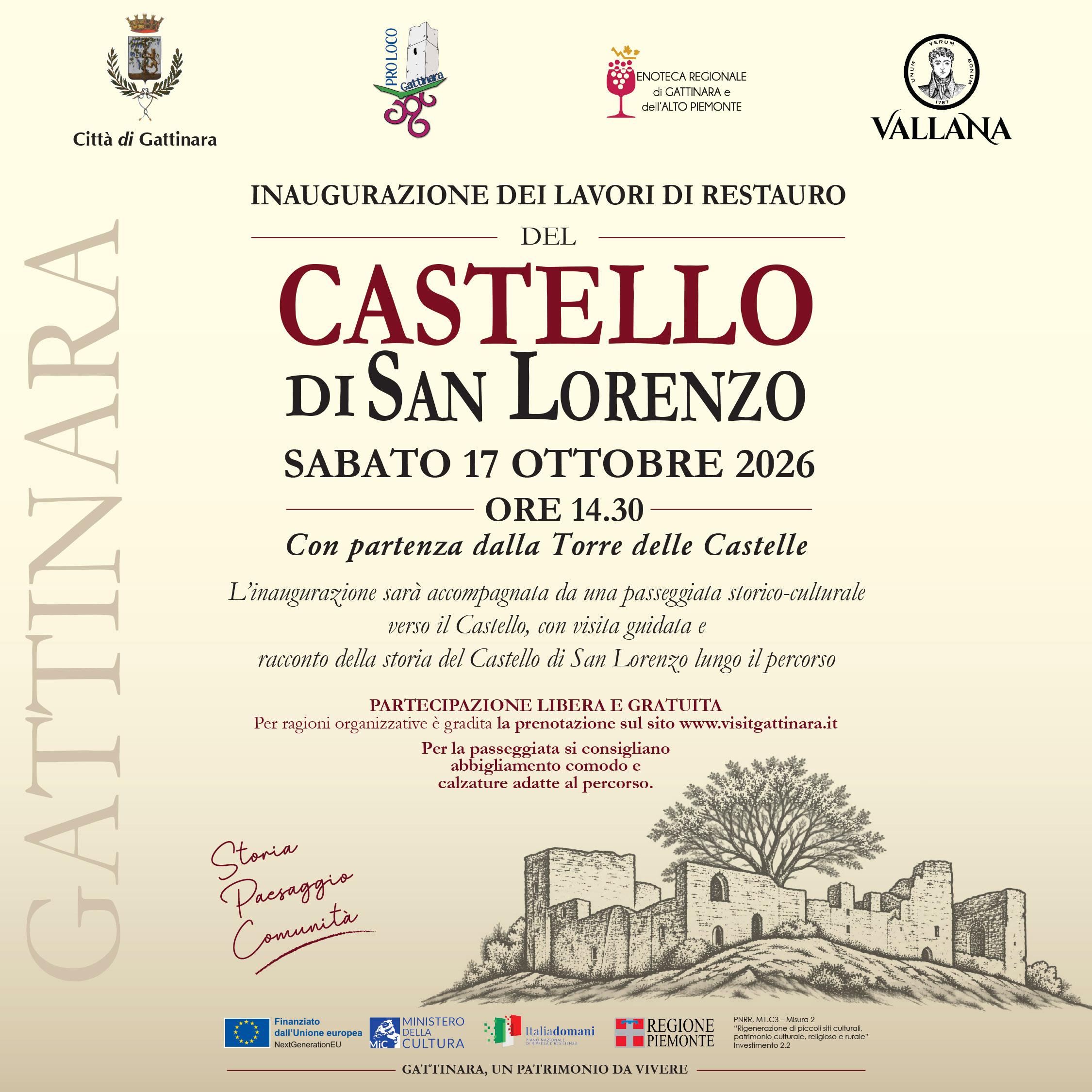 Castello di San Lorenzo, via ai lavori di recupero