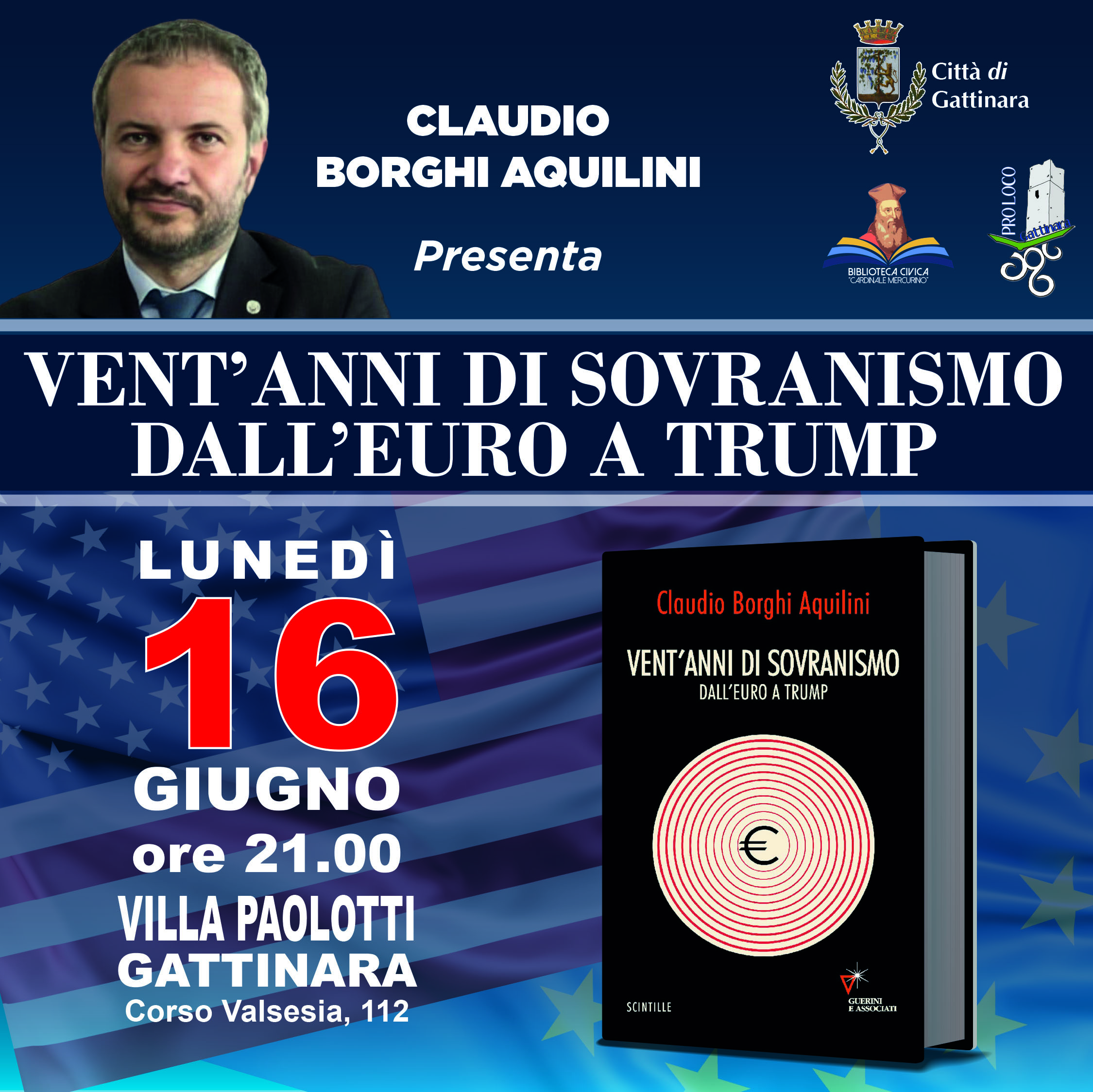 Claudio Borghi presenta il suo saggio: “Vent’anni di sovranismo. Dall’euro a Trump”