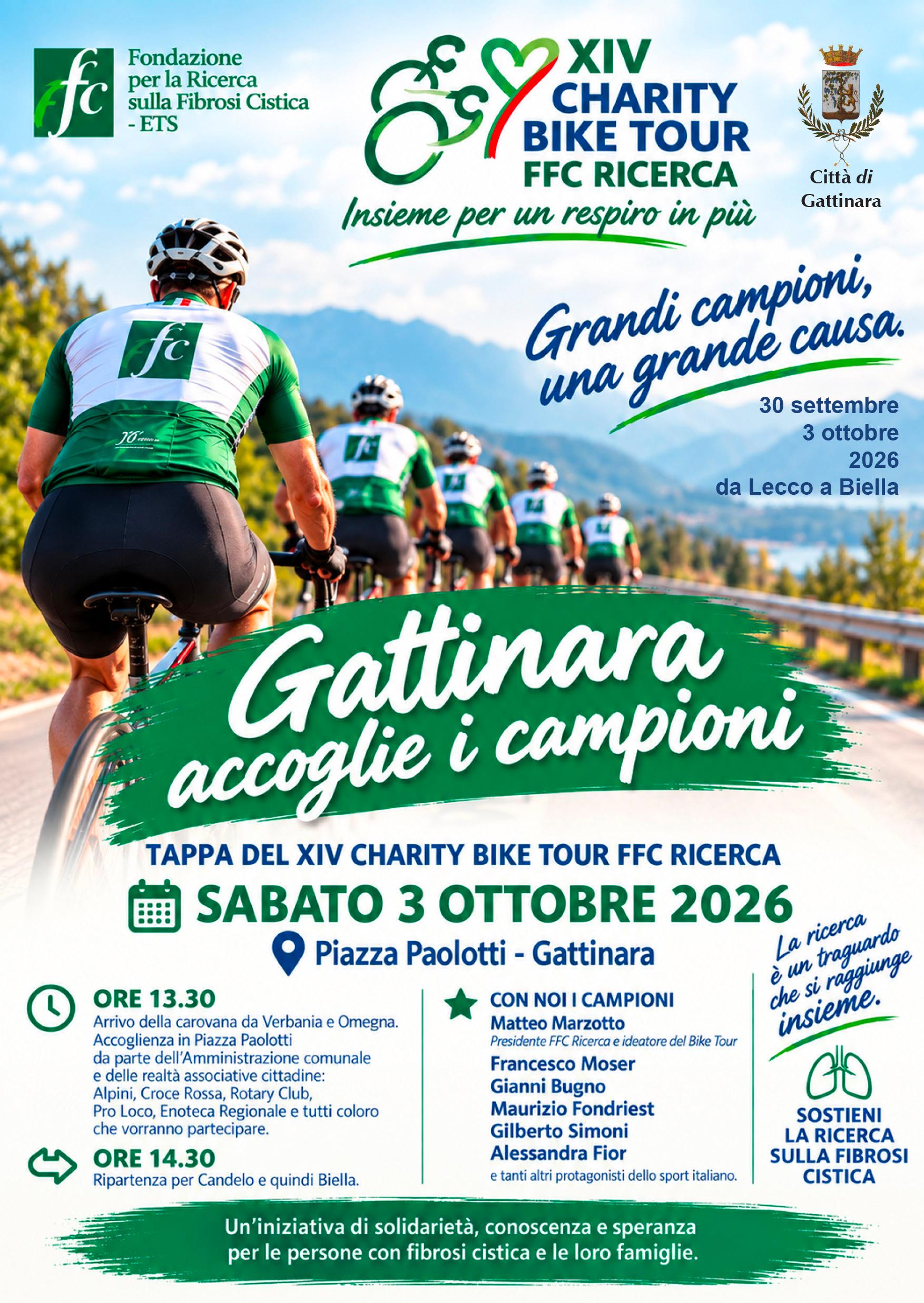 Il Charity Bike Tour FFC fa tappa a Gattinara